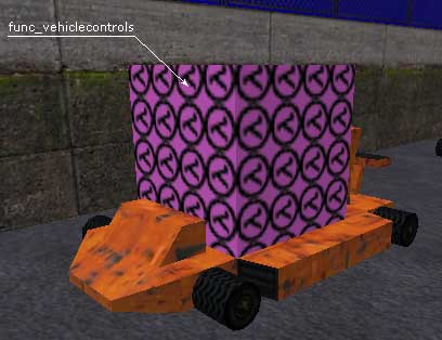 Объектом func_vehiclecontrols определяем зону управления автомобилем