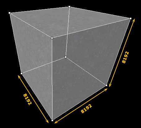 Размер рабочего пространства редактора карт