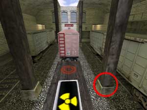 Столбик и подставка на карте de_train