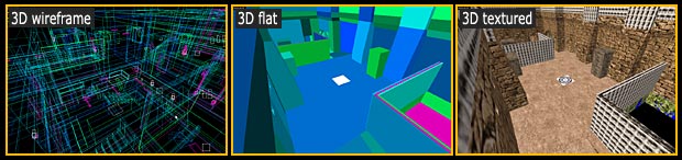 Трехмерные виды: wireframe, flat, textured