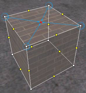 Каждую из 4-х вершин перемещаем в центр верхней стороны куба