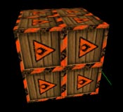 Браш, окрашенный текстурой bcrate09a с размерами 128х128х128 юнитов