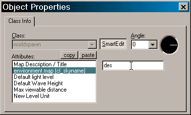 Вписываем название картинки неба в строку environment map